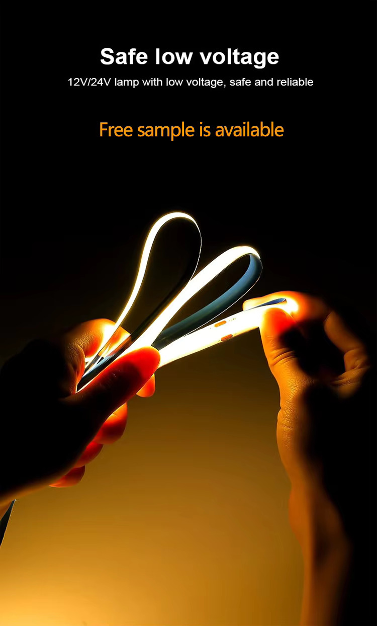 Close-up of COB LED strip