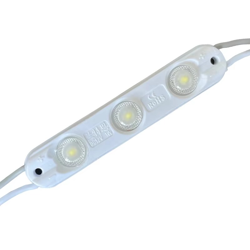 Three-lens LED lighting module